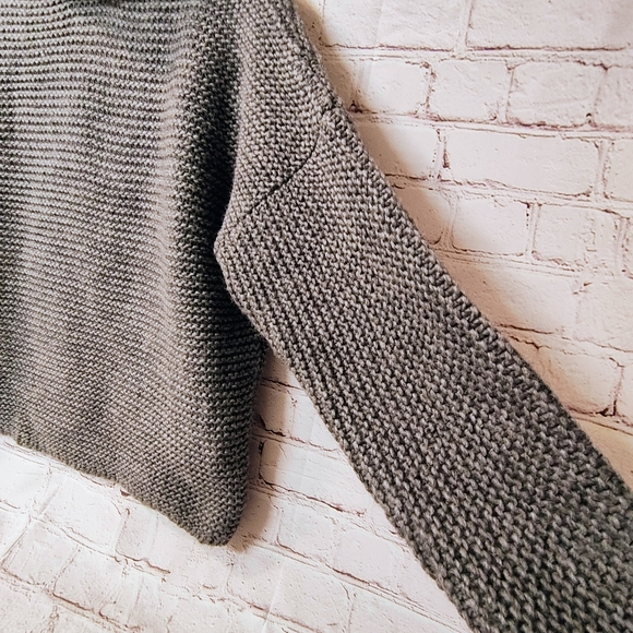 Marcella NYC Grey Sweater Wool Blend Chunky Knit Turtle Neck Small - Picture 6 of 15